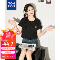 唐狮 TONLION2024女短款短袖T恤TB 黑色 M
