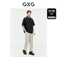 GXG 男装 肌理感提花polo衫男翻领短袖t恤