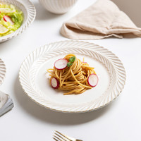 摩登主妇 日式复古餐具创意家用汤菜盘鱼盘陶瓷盘 9英寸圆盘
