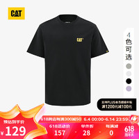 CAT卡特24春夏男户外棉感舒适经典logo印花圆领短袖T恤 黑色 3XL