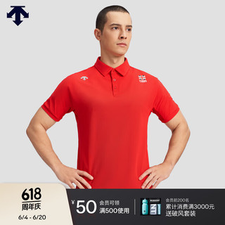 DESCENTE迪桑特男士短袖POLO衫夏季 RD-RED 3XL(190/108A)