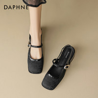 DAPHNE 达芙妮 包头单鞋女2024新款夏季玛丽珍国风凉鞋粗跟复古法式配裙子