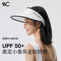 今日必買：VVC 防曬帽男女遮臉防紫外線運動戶外空頂帽太陽帽夏季沙灘遮陽帽子 月白