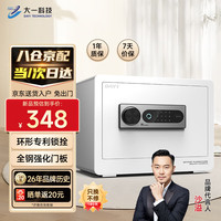 大一（DAYI）保险柜家用小型指纹密码办公全钢防盗可入墙入柜保险箱高25cm珍珠白指纹 卡图25cm珍珠白