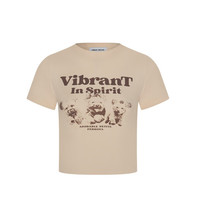 URBAN REVIVO 女士美式复古趣味萌宠印花短袖T恤衫 UWU440086 浅黄色 L