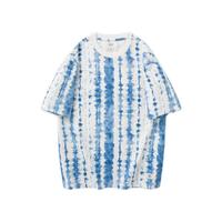 Gap 盖璞 男女士纯棉重磅扎染短袖T恤清新时髦上衣 463212 蓝白拼色 XL