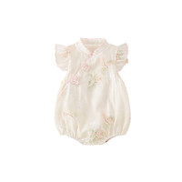 88VIP：依贝童婴儿包屁衣夏女宝宝中式洋气连体衣满月百天新生儿国风衣服