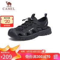 CAMEL 骆驼 男士户外休闲运动凉鞋包头洞洞沙滩鞋 G13M076011 黑色 38