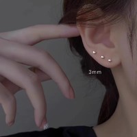 潘家拉 S925银针耳钉女精致小巧设计耳钉女小众高级感养耳洞免摘棒耳饰