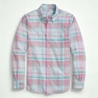 布克兄弟 Brooks BrothersWashed Cotton Madras Button-Down Collar Sport Shirt