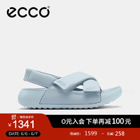 爱步（ECCO）*拖鞋女外穿 24年夏季软底泡芙鞋厚底凉拖鞋 科摩206653 天空蓝20665301696 37