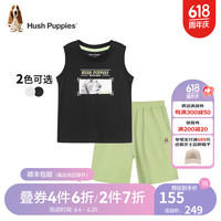 暇步士童装儿童套装夏季男大童舒适清凉夏季套装 钻石黑 105cm