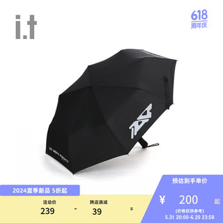 izzue  it 日用品折叠伞雨伞2024夏季日常实用印花雨伞0907U4M BKX/黑色