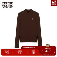 Teenie Weenie【抑菌】小熊女装2024新款长袖T恤半高领修身打底衫