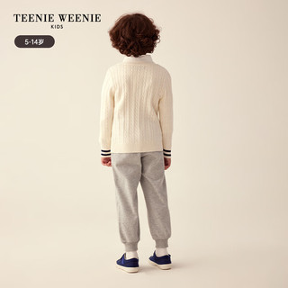 Teenie Weenie Kids小熊童装男童23年秋季复古麻花纹针织开衫 象牙白 120cm