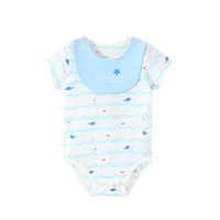 藤之木工房 婴儿包屁衣夏季男女宝宝衣服 新生儿连体衣 0-3岁3-6-12个月 彩虹雨-100%棉 59（身高55-60cm）