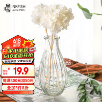 墨斗鱼 透明玻璃花瓶 装饰花器竖纹款