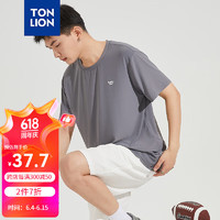 唐狮 TONLION2024夏季男圆领短袖T恤TB 铂灰 XL