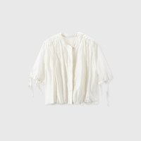 Basic House/百家好 百搭时尚短款上衣设计感小众衬衫B0623B59002 白色 M(110-125斤)
