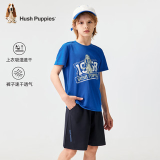 暇步士（Hush Puppies）童装男女童套装2024夏季吸湿透气速干运动活力套装 本白 130cm