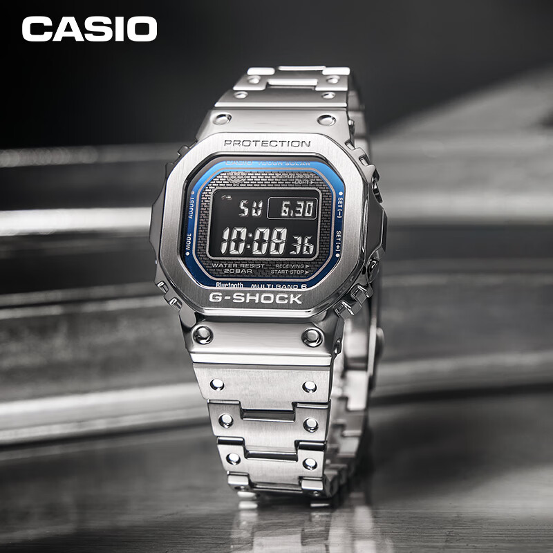 CASIO 卡西欧 G-SHOCK金属进化系列 43.2毫米太阳能电波腕表 GMW-B5000D-2