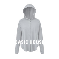 百家好（Basic House）Basic House/百家好女士衬衫款防晒服女夏季B9994B50052 太空灰 S