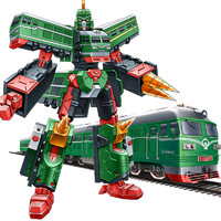 LDCX 灵动创想 列车超人复兴号绿皮火车变形机器人玩具男孩绿先知老车厢模型儿童