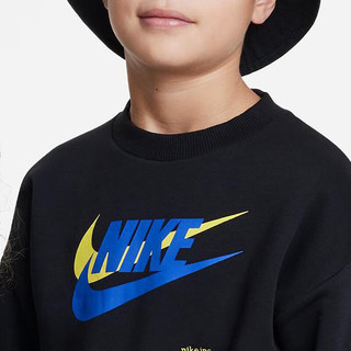 NIKE耐克 yykids 2023春季新款儿童ICON大童运动衫圆领加绒卫衣DX5140 DX5140-