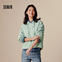 森马 Semir森柔棉森马 Semir卫衣女宽松慵懒风春秋连帽套头衫百搭 黄绿41180 150/76A/XS