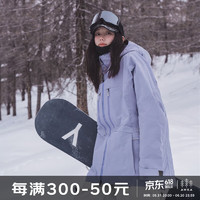 AWKA单板滑雪服女2022男士国潮美式外套夹克防水专业上衣冬季 紫色 S