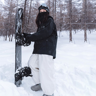 AWKA单板滑雪服女2022男士国潮美式外套夹克防水专业上衣冬季 黑色 XL