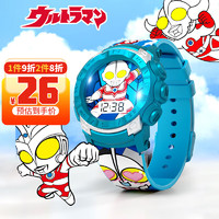 超级飞侠 儿童玩具发光手表电子表生活防水生日礼物 奥特曼系列-炫酷蓝