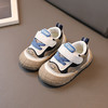 莫诗尼 小童板鞋春秋季新款男童女宝宝鞋子0-3岁婴儿软底 卡其色 18码内长13