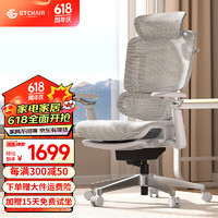GTCHAIR 高田赛雷人体工学椅护腰办公电脑座椅久坐不累可躺椅子 浅灰色 |5D扶手160度超大仰角