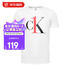 卡尔文·克莱恩 Calvin Klein CK男士T恤 短袖时尚经典夏装 NM1903E 7UM白色 M