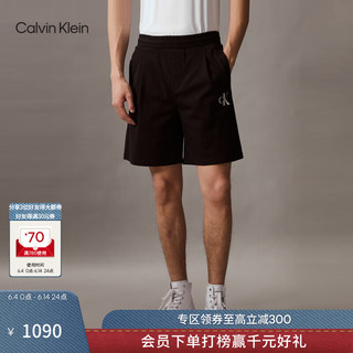 卡尔文·克莱恩 Calvin Klein Jeans24春夏男女中性松紧腰印花宽松运动短裤J400375 BEH-太空黑 XL