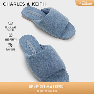 CHARLES&KEITH24夏季新品圆头舒适平底一字拖鞋女CK1-70900516