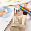 SAKURA 樱花 VISUAL系列短杆水彩画笔套装 便携式美术生专用水粉笔颜料工具 灰鼠毛马毛平头板刷底纹笔刷子