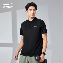 百亿补贴erke鸿星尔克polo衫2023夏季新款男翻领短袖t恤单项导湿上衣