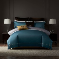 careseen康尔馨五星级酒店100支全棉贡缎四件套15米床灰色浅咖