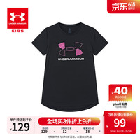 安德玛（Under Armour）女大童圆领吸湿速干T恤 黑色 150cm