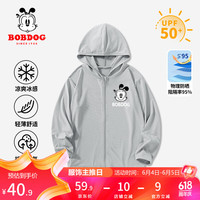 BoBDoG巴布豆卡乐儿童防晒衣男童吸湿排汗UPF50+科技速干防晒服 灰 瞪眼巴布x 130