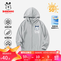 BoBDoG巴布豆卡乐儿童防晒衣男童吸湿排汗UPF50+科技速干防晒服 灰 嘟嘴巴布X 140