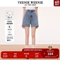 Teenie Weenie小熊时髦三分裤牛仔裤短裤休闲时尚女装秋冬韩版TW小熊 A款浅蓝色 170/L