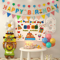 尋年味 周歲生日氣球裝飾場景布置兒童寶寶派對男女孩生日快樂背景