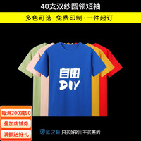 蓝之旺 班服t恤工作服 文化衫订制短袖男体恤diy衣服聚会团队服 精致款全棉40支双纱 S