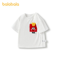 88VIP：巴拉巴拉 童装男童T恤女童短袖2024儿童夏装纯棉条纹上衣卡通