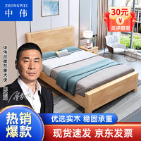 ZHONGWEI 中伟 实木床单位宿舍床公寓床木质床经济型租房床1米框架款