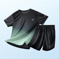 WARRIOR 回力 夏季运动套装男士跑步健身衣服装备短袖T恤上衣男生篮球服瑜伽服