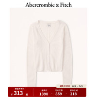 ABERCROMBIE & FITCH女装 美式小麋鹿保暖休闲柔软羊绒毛衣针织开衫320362-1 奶油色 L (165/104A)